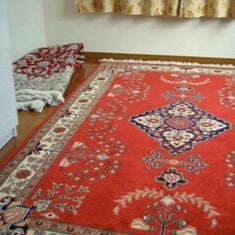 イラン、レンガ色のウール花柄のメダリオン絨毯/ペルシャ絨毯輸入販売オリエンタルムーン